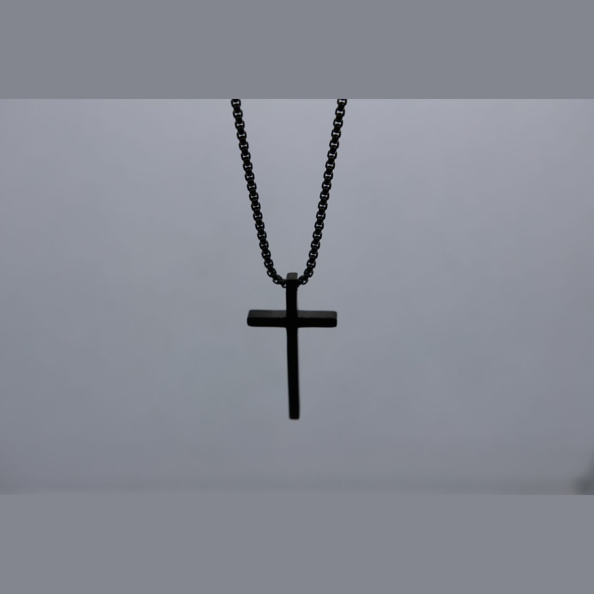 Black Chain with Cross Necklace