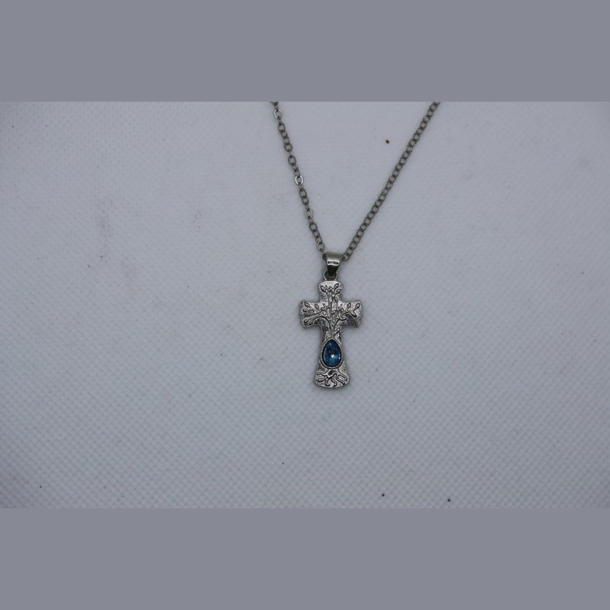Tree of Life Cross w.Blue Stones