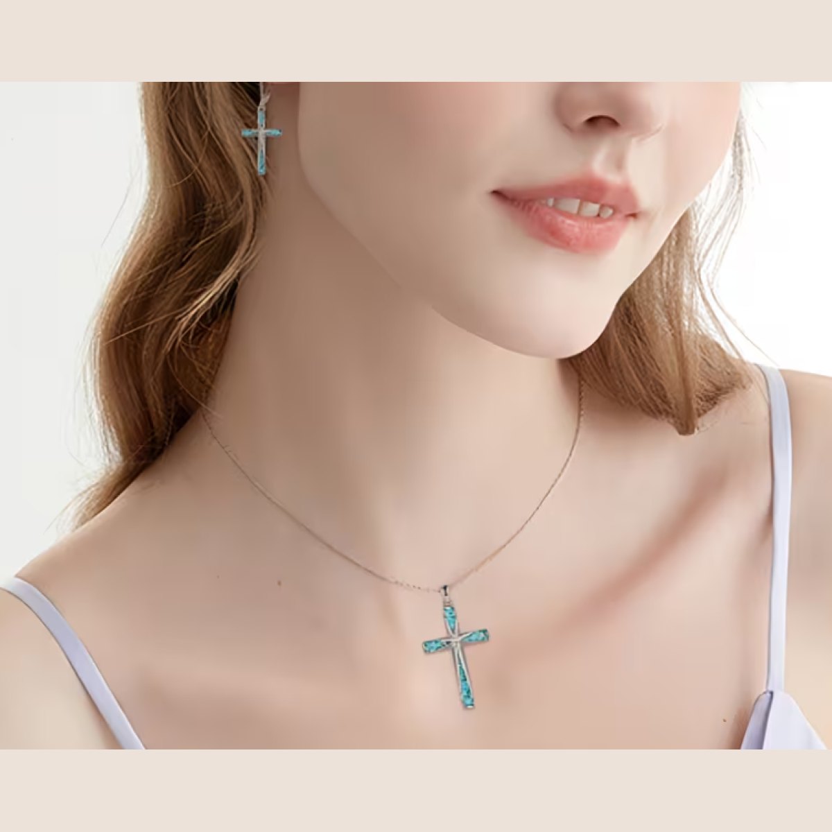 Turquoise Cross Necklace