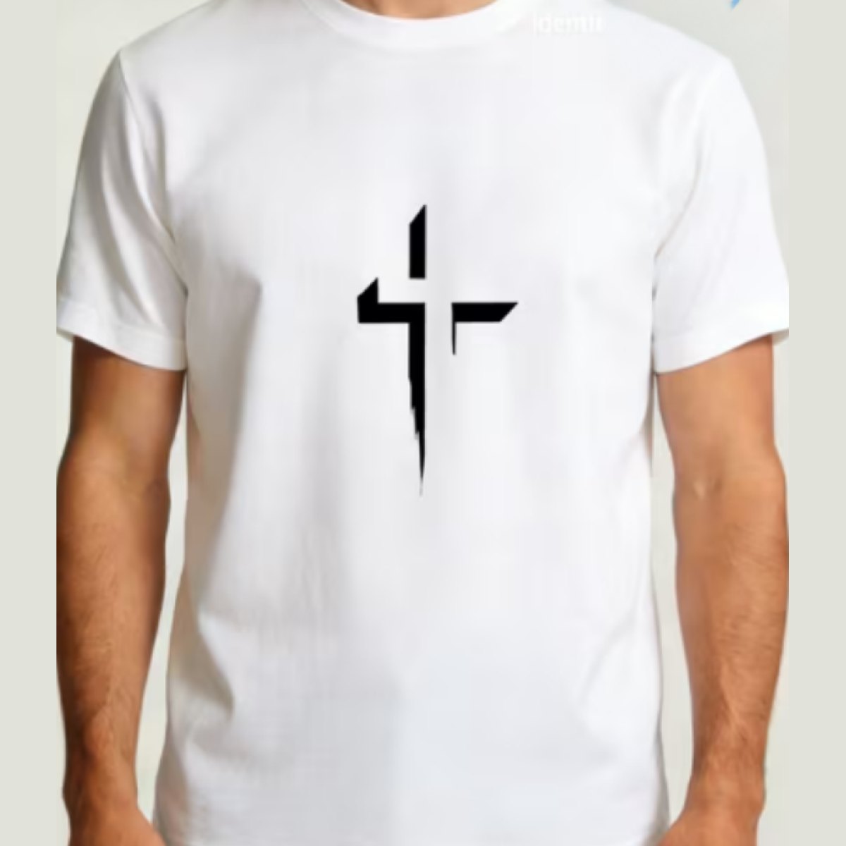 Mens T Shirt 3D Cross Centre