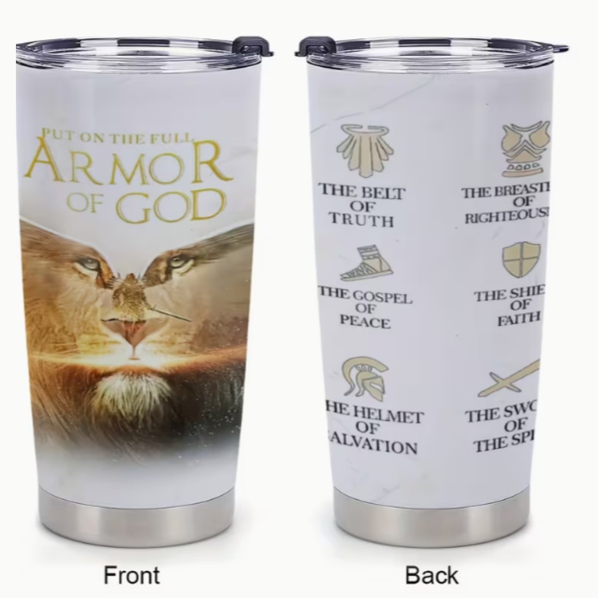 S/steel Mug White Lion